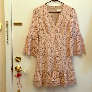 Eliza J Pink Bell Sleeve Lace Dress